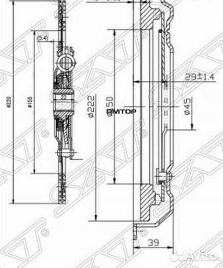 SAT ST-WVW039 Комплект сцепления audi A3/skoda/VW