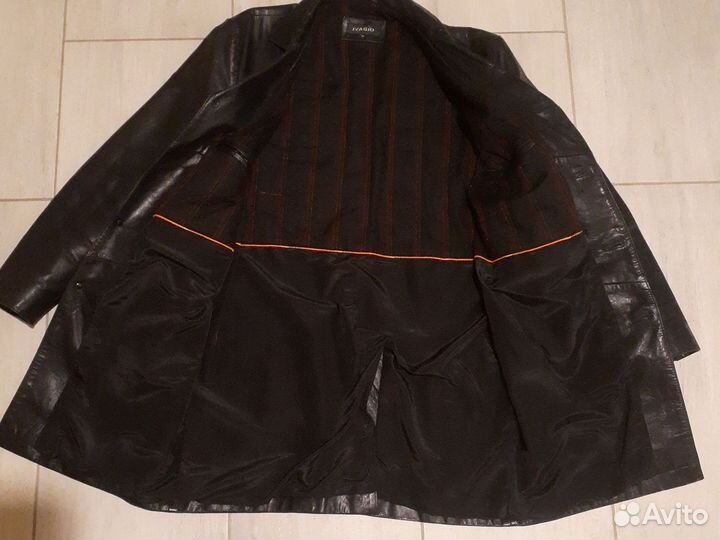 Кожаный плащ мужской 50