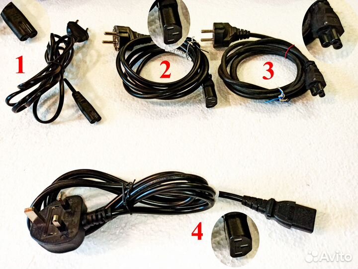 Кабель питания сетевой 220 Вольт черный