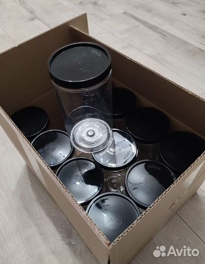 Набор пластиковых банок для круп,1000 мл