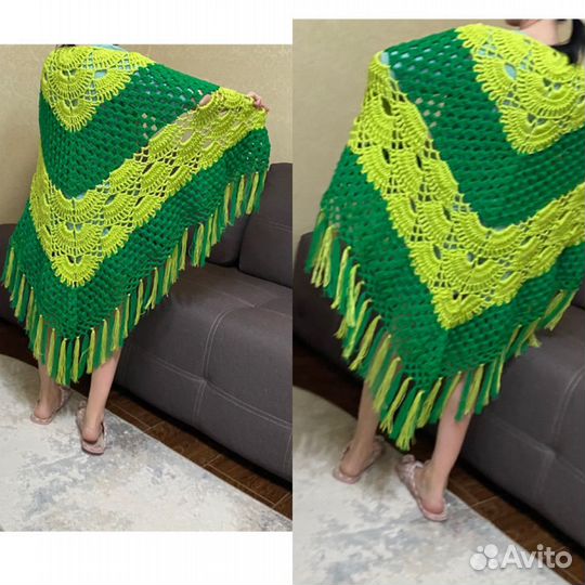 Новые шали платки вязаные. Шаль ажурная руч.работы