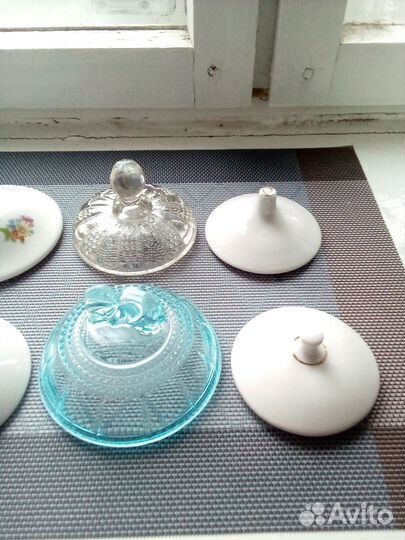 Крышки для чайников, сахарниц фарфор, стекло СССР