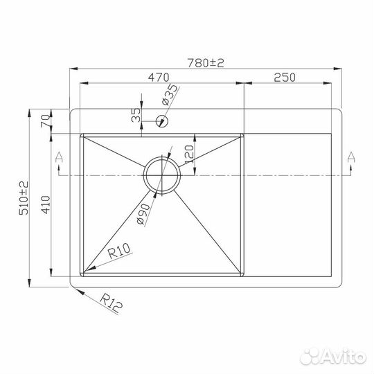 Мойка для кухни melana ProfLine золото D7851HG-L золото