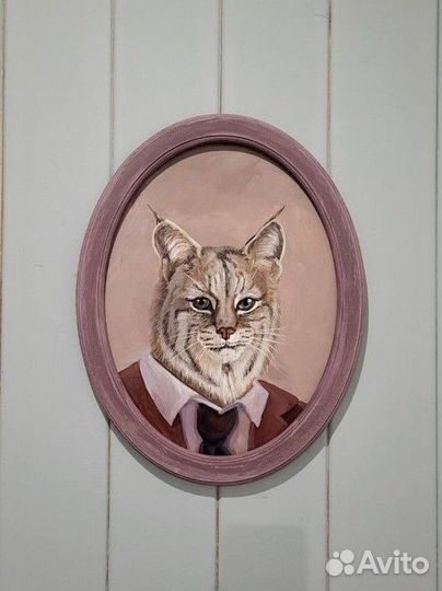 Сэр Рысь в раме 47х37 см