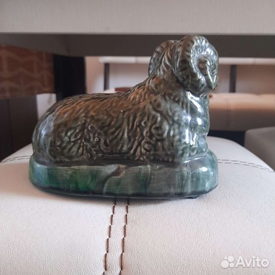 Статуэтка майолика обливная керамика баран