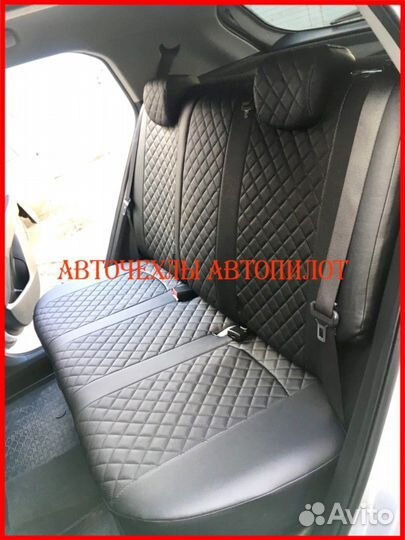 Чехлы Автопилот Hyundai Santa-Fe из экокожи Ромб