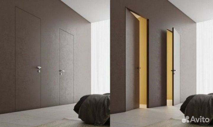 Межкомнатные двери под отделку, скрытые