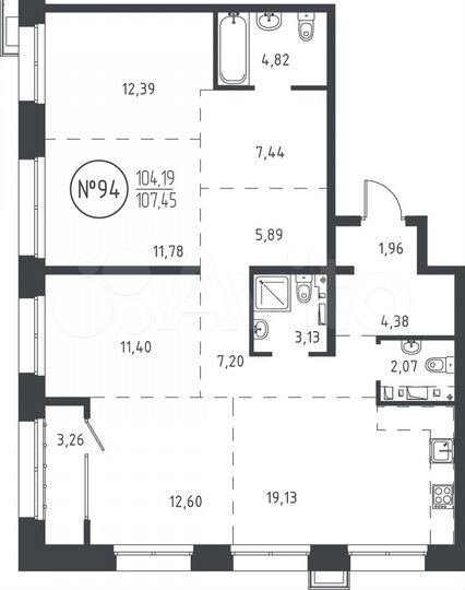 4-к. квартира, 107,5 м², 17/19 эт.