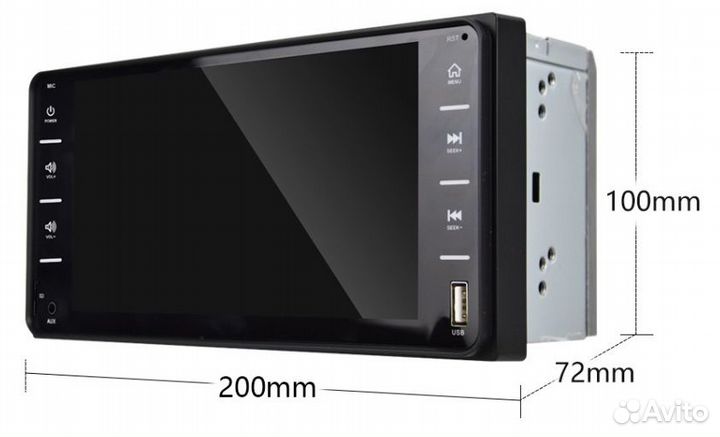 Магнитола для Toyota Nissan 2DIN 100 на 200 новая