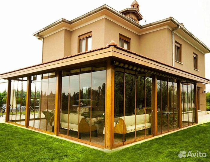 Безрамное остекление панорамное террас