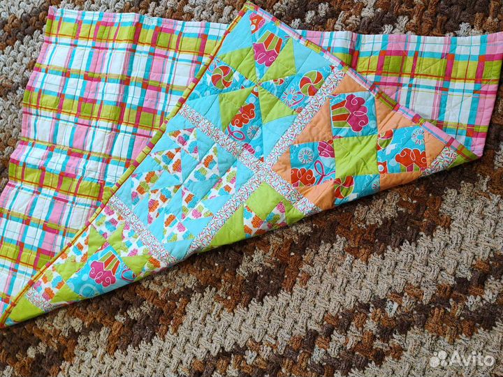 Одеяло-покрывало детское пэчворк 120х90