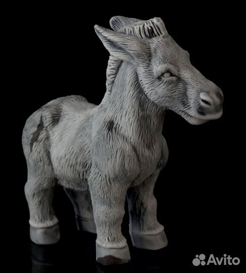Миниатюрная статуэтка Ослик литьевой мрамор 7.5 см