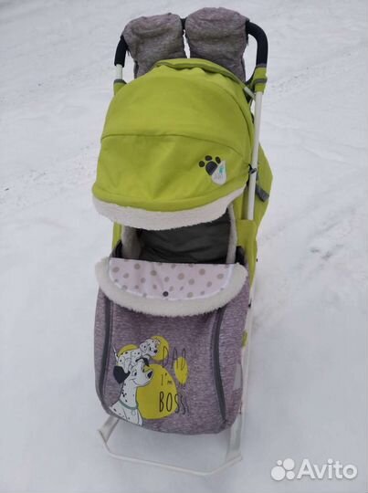 Санки-коляска и дополнительное колесо