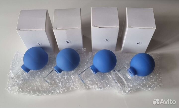 Массажные банки. Набор 4 шт. Новые