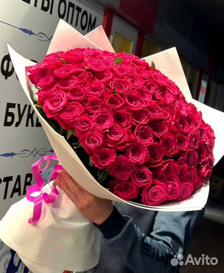 Розы букет цветов 101 роза