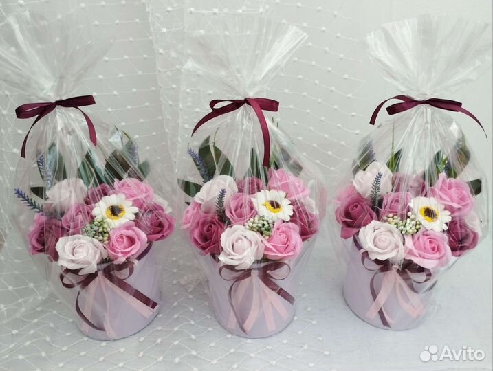 Букет из мыльных роз