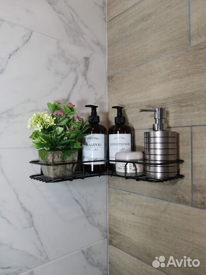 Угловая полка для ванной и кухни