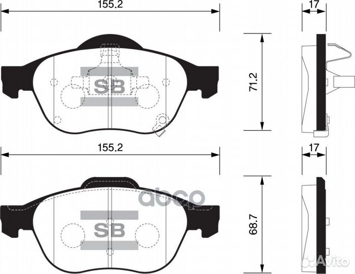 SP1574 колодки дисковые передниеToyota Avensis