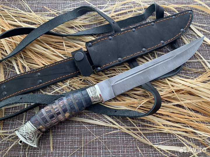 Казачий пластунский нож клинок дамасская сталь