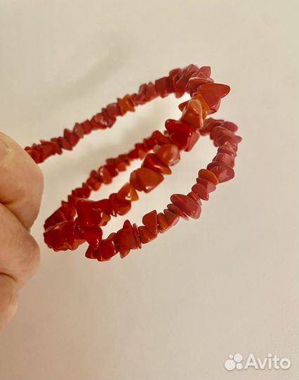 Бусы и браслет из натурального коралла