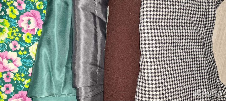 Отрезы ткани костюмная шерсть, сатин, вискоза, х/б