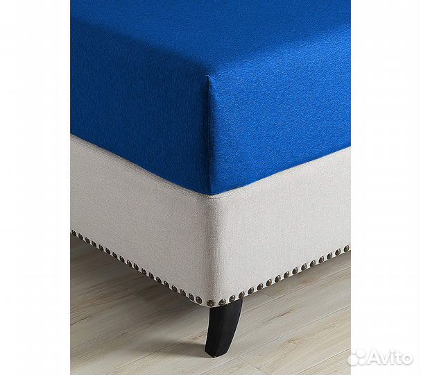 Простынь GoodNight Трикотаж 160х200х20 Лазурный на