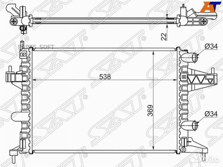 SAT OP0007 Радиатор Opel Corsa 00-06 / Combo 01-11