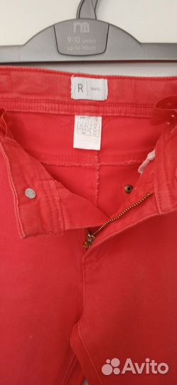 Джинсы красные стрейч LaRedout на девочку 152