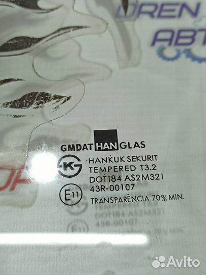 Стекло двери переднее левое Daewoo Matiz