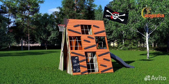 Спортивный комплекс баскетбольное кольцо горка