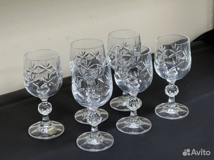 Рюмки хрустальные для водки на ножке Богемия 6 шт
