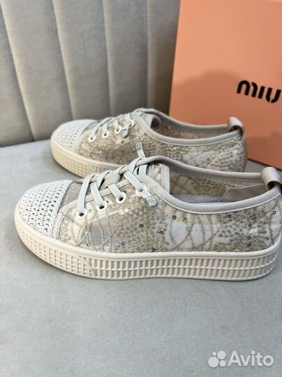 Кеды miu miu бежевые