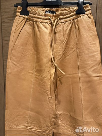 Брюки из натуральной кожи Zara