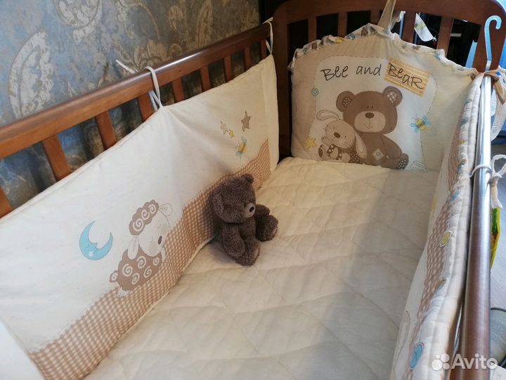 Бортики с одеялом и кроватка 120х60