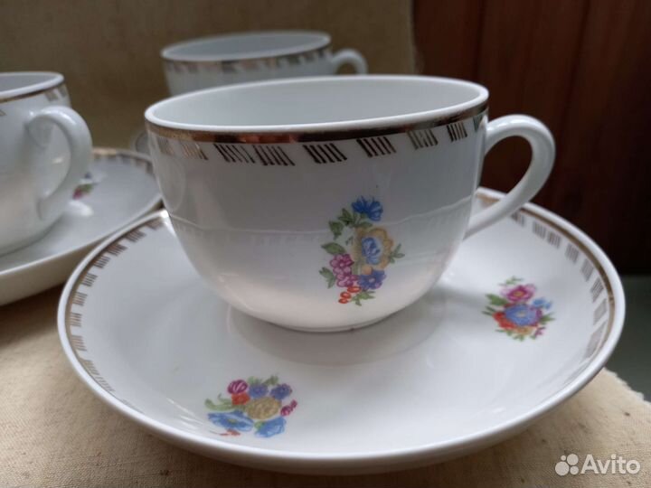 Винтажные чайные пары песочное