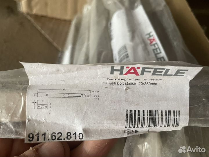 Шпингалет сталь никел. матовый 20/250мм