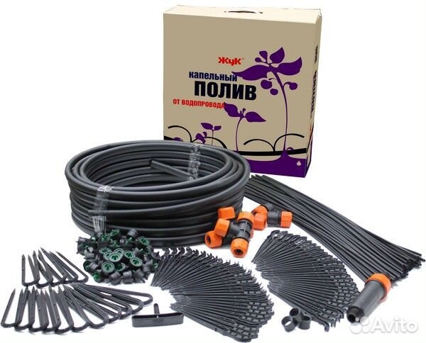 Капельный полив жук от водопровода 30 растений