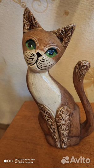 Статуэтка Кот. Новая. Ручная работа. Дерево