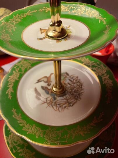 Горка для фруктов «Охота» фарфор Чехия