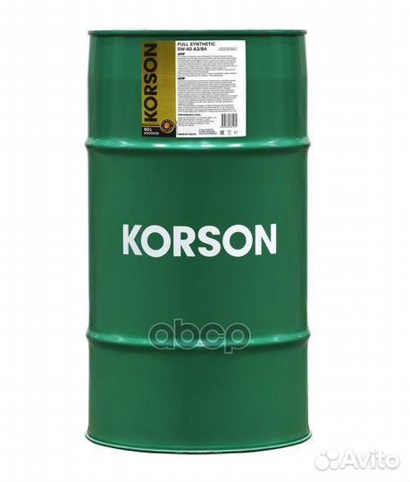 Масло моторное korson full synthetic 5W-40 A3/B