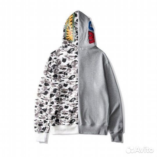 Зип худи full zip Bape 11 серое