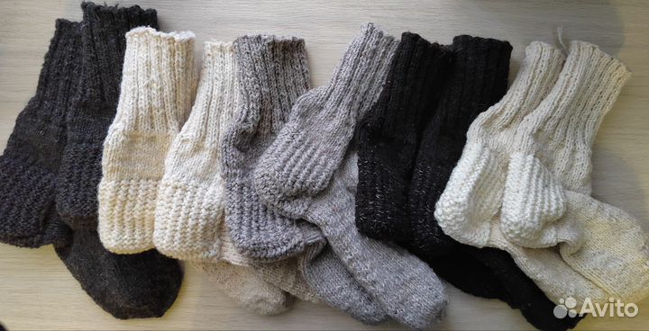 Носки шерстяные вязаные