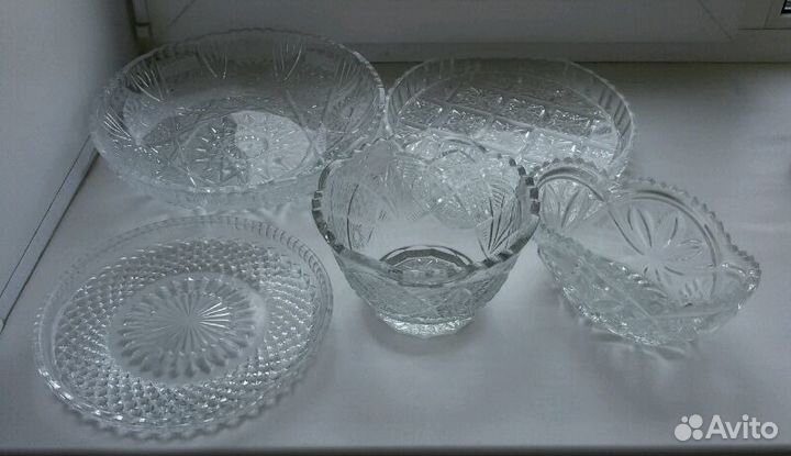 Хрусталь СССР: Ваза, блюдца, рюмки и др