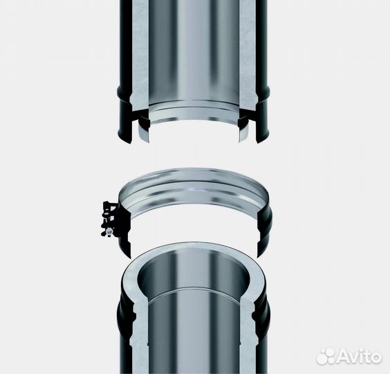 Комплект дымохода (насадное крепление) h4 м 200 Schiedel Permeter 50 серый NCS 7500, 1.00 шт