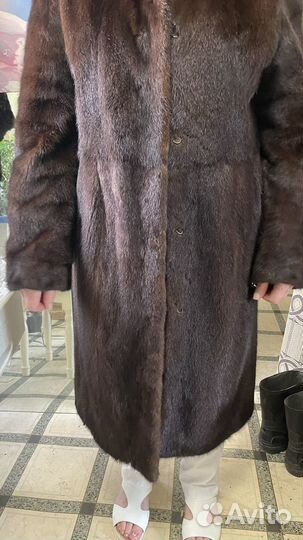 Шуба норковая с капюшоном
