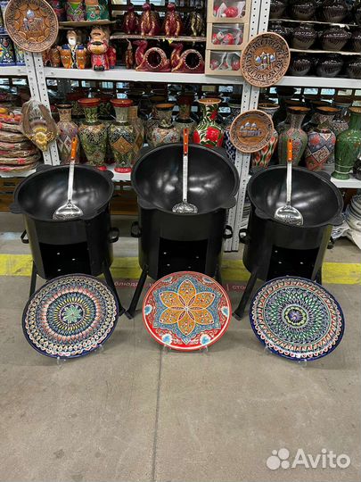 Казан чугунный с печкой
