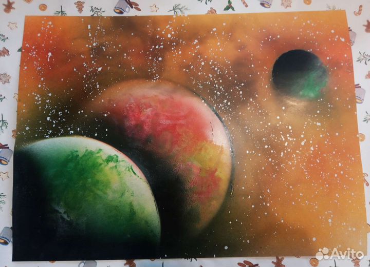 Картины акрил A3 ручная работа