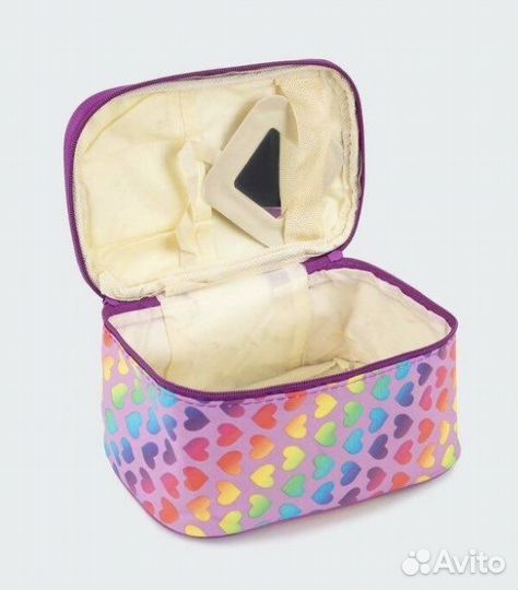 Косметичка на молнии с зеркалом сиреневая