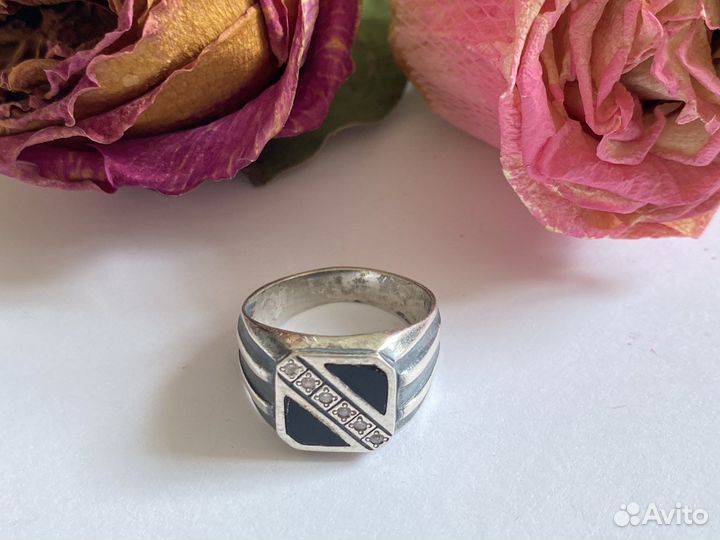 Винтажная Старинная Печатка Серебряное Кольцо