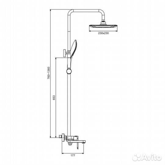 Душевая стойка со смесителем Gappo G2448-9